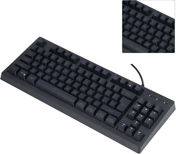 GOWENIC RGB Gaming Keyboard USB Wired LED Backlit 87 Key Ergonomic Keyboard for PC Computer Gaming Work and Laptop Wired Keyboard for Typing