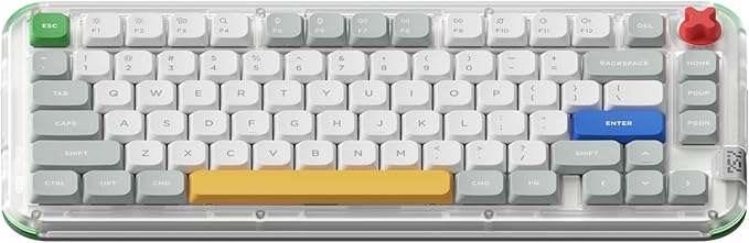 nuphy Kick75 Wireless Low Profile Mechanical Keyboard with Volume Knob75% Hot Swappable Gaming Keyboard80 Keys RGB Backlit with PBT Keycaps Support BT/2.4G/USB-C (Red Nano Switch)
