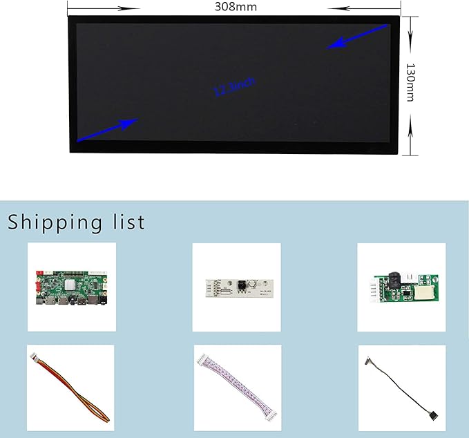VSDISPLAY 12.3 12.3 Inch 1920X720 LCD Screen HSD123KPW1-A30 with USB SD AV LCD Controller Board VS-56S2