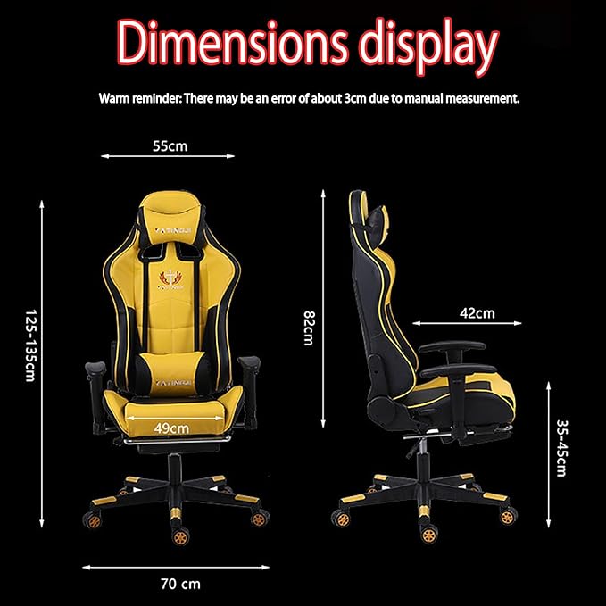 Gaming Chairs for Adults with Lumbar Support E-Sports Chair Live Game Seat Internet Cafe Competitive Chair Lift Swivel Reclining Backrest Foot Rest Ergonomic Computer Chair for Office Or Gaming