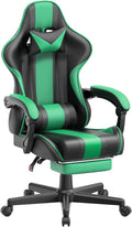 Ferghana Gaming Chairs Ergonomic Racing Style PC Game Computer Chair with Headrest Lumbar Support Adjustable Recliner PU Leather Video Computer Chair(Grass Green)