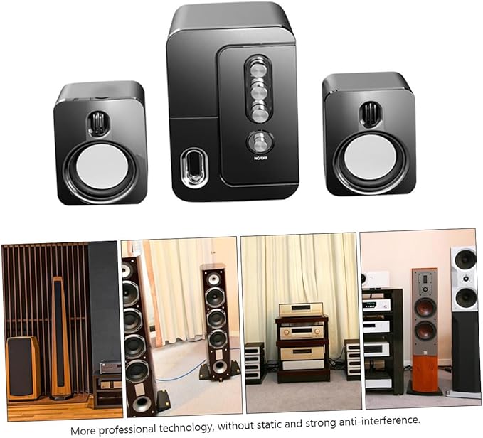 USB Computer Speakers Desktop Laptop Portable Speaker with 3D Surround Sound and Deep Bass for Home Office Use Black