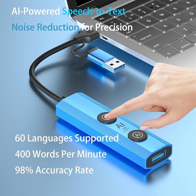 5-in-1 USB Type C Hub USB-A Hub Voice Control &amp AI Tools – Universal Compatibility for Laptops/Desktops/Tablets (Windows/macOS/Android)
