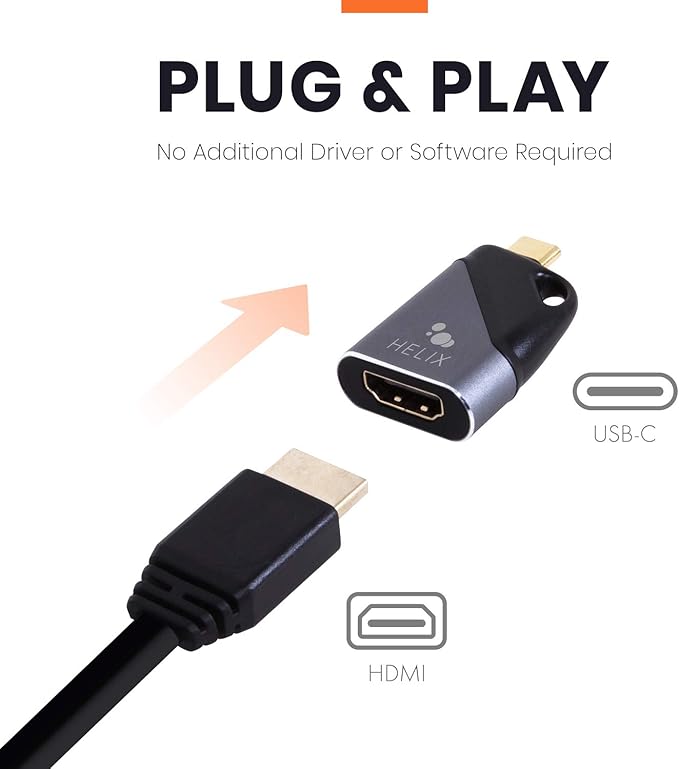 Helix USB Connect USB-C to HDMI Adapter 4K Ultra-HD HDMI Port
