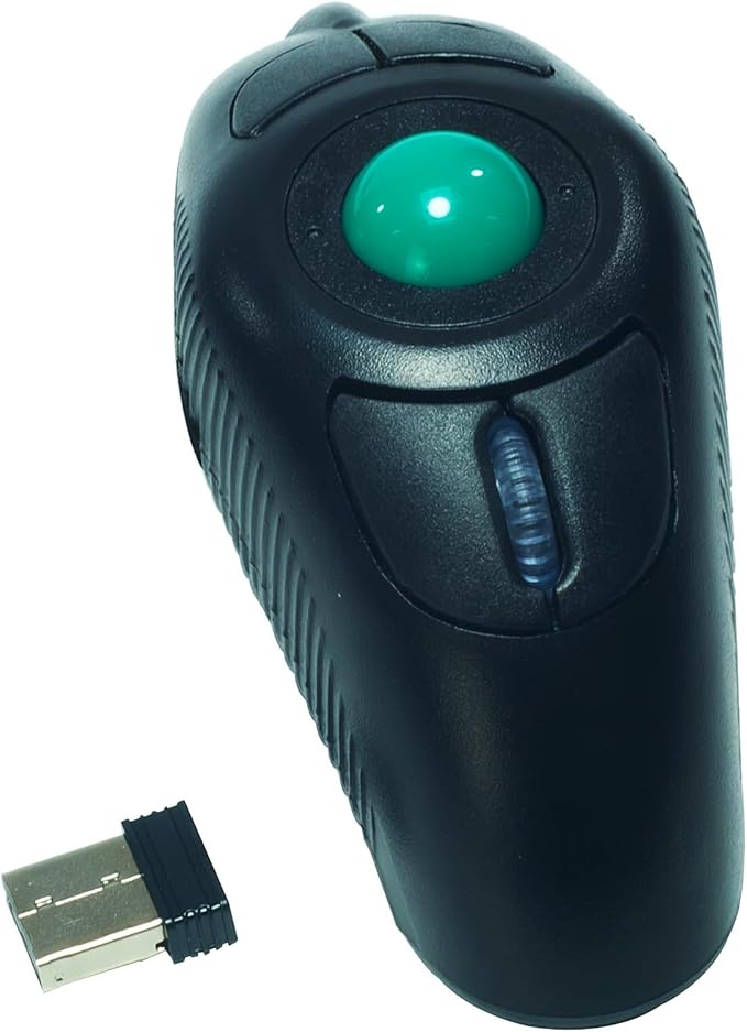 YUMQUA Finger Handheld Mouse Trackball Mouse Wireless 2.4GHz USB Wireless Fingertip with Roller Ball Hand Held Air Mice Track Ball Thumb Ring Mice for PC Laptop Mac Computer
