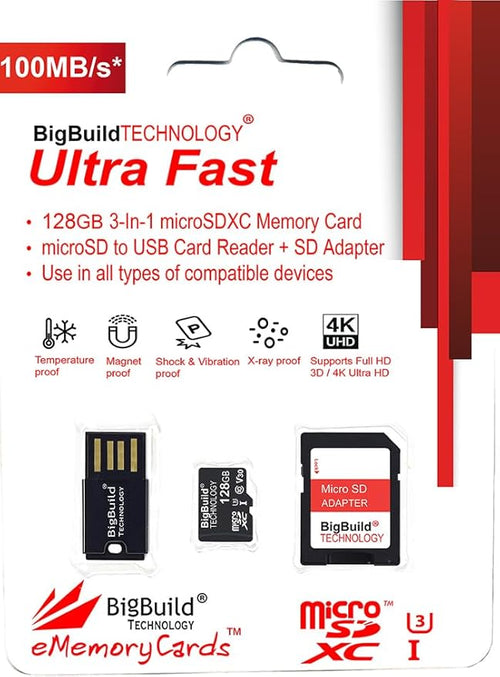 128GB U3 Micro SDXC Memory Card for Ulefone Armor 28 Pro/28 Ultra 30/30 Pro 34 Pro Mini 20 Smartphone