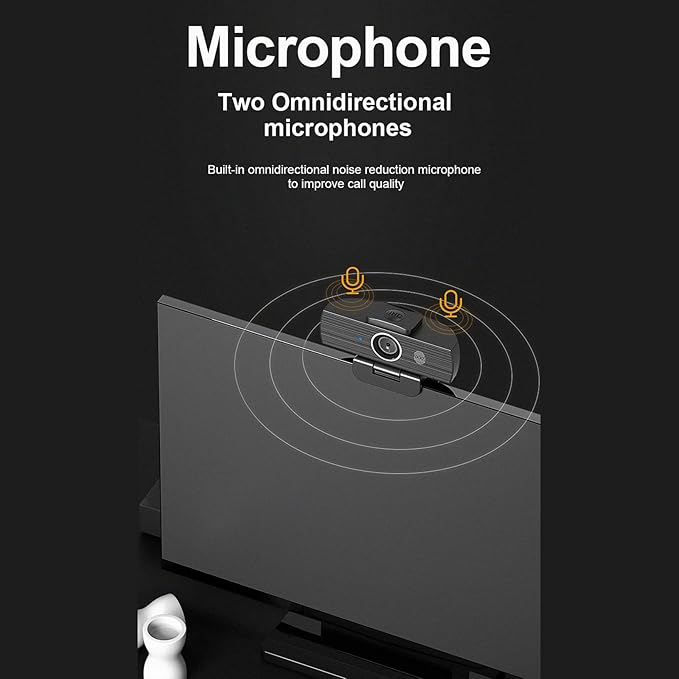 Yuly 4K 30fps USB Webcam with Microphone Camera for PC Computer Laptop Desktop Conference Game Mini Autofocus Camera Autofocus Webcam with Microphone