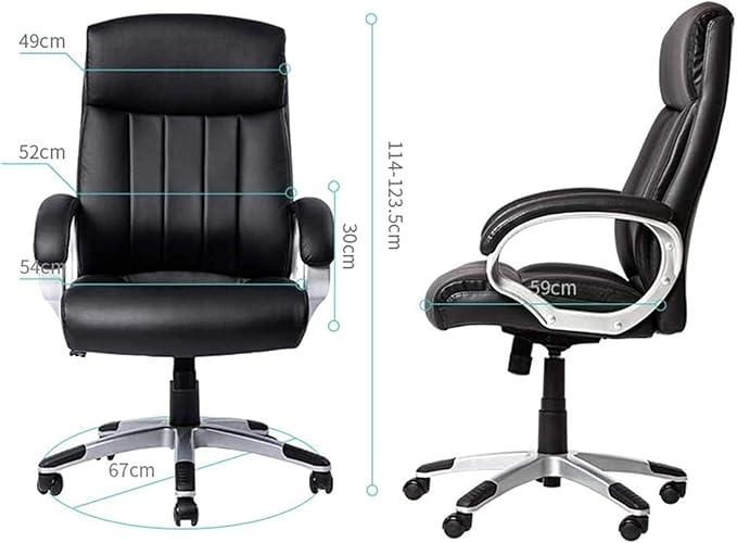 Ergonomic PU Leather Office Chair with Lumbar Support Adjustable Swivel Boss Gaming Chair High-Back Task Chair
