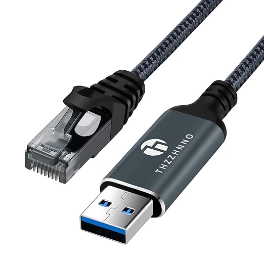 USB to Ethernet Cable 10FT USB 3.0 A to RJ45 Male Cable Directly Connected Gigabit LAN Network Compatible with Laptop PC MacBook Switch Windows 10/11 macOS Linux