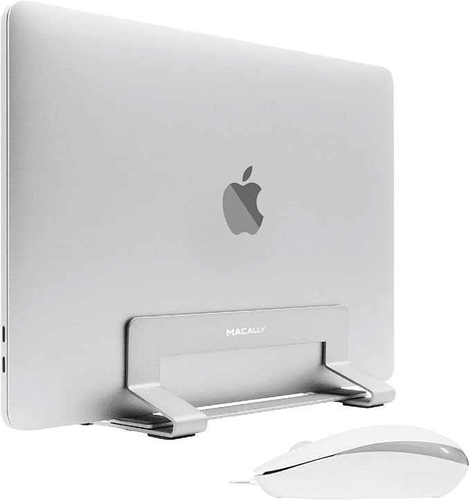 Macally Wired Computer Mouse and an Adjustable Vertical Laptop Stand Ultimate Final Touch to Your Office