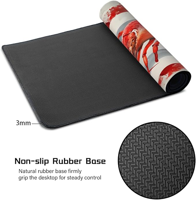 Red Vintage Lobster Large Mouse Pad Gaming Mousepad Desk Mat for Desktop Computer Keyboard Waterproof Mouse Mat Desk Pad with Non-Slip Base for Game School Office Home 35.4 x 15.7