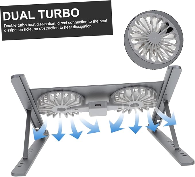 Housoutil Colorful Lighting Laptop Cooler Stand with Height Detachable Design and Low Noise Cooling Fan Gaming and Work Support