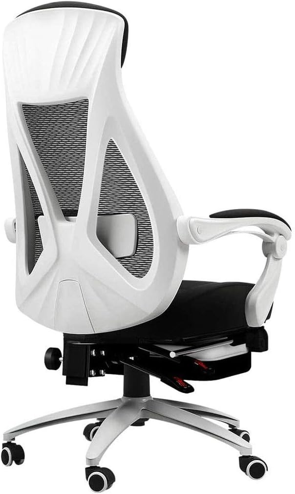 Office Chair Gaming Chair Computer Chair Capacity Ergonomic Computer Mesh Recliner Executive Swivel Office Desk Chair Task Chair and Lumbar Support (Color : Wit)
