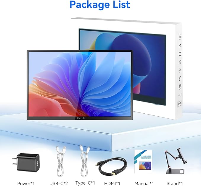 14 Inch Touchscreen Portable Monitor 1200P Slim and Lightweight Bezel less FHD IPS HDR Gaming Monitor Laptop Travel Sub-Monitor with Built-in Speakers and VESA for Laptop Mac PC Xbox PS4/5 Switch