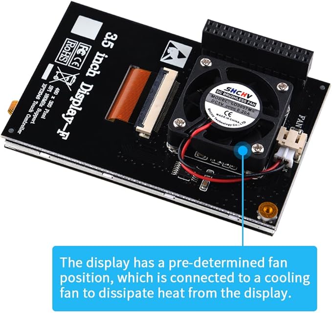 GeeekPi 3.5 inch Touch Screen with Case for Raspberry Pi 4 with Fan and Heatsinks 320x480 Resolution TFT LCD Display for Raspberry Pi 4 Model B (Pi Board NOT Included)