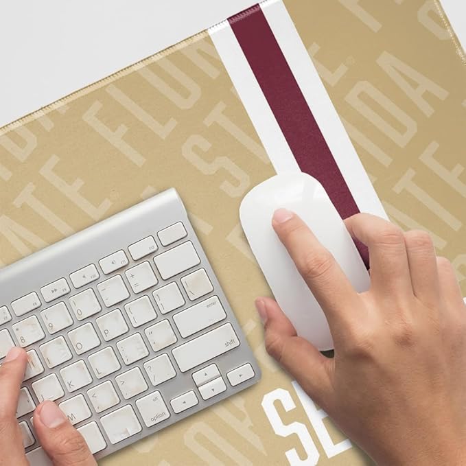 Florida State University FSU Seminoles Mascot Large Gaming Mouse Pad Desk Mat with Stitched Edges Non-Slip Base for Gamer Home and Office 31.5 x 15.7