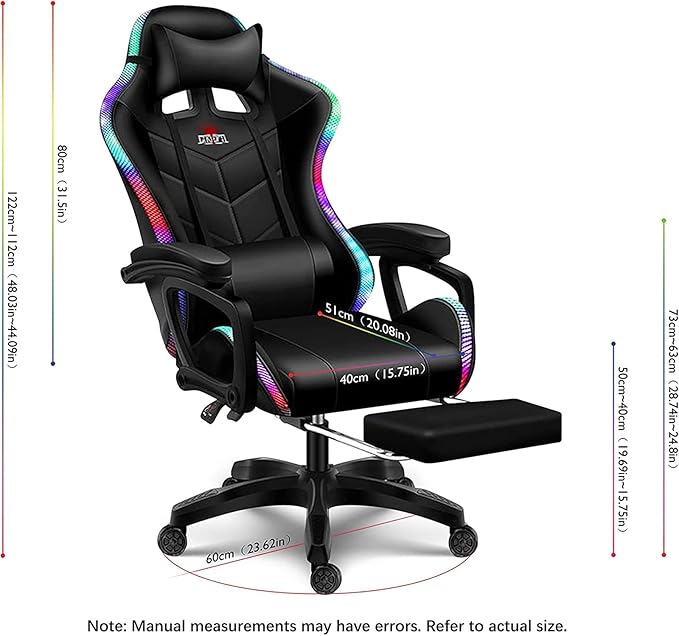 Gaming Chair with Bluetooth Speakers Video Game Chairs for Teens Full Massage Computer Chair Ergonomic Racing Office Chair PU Leather Recliner Swivel Desk Chair with FootrestPink