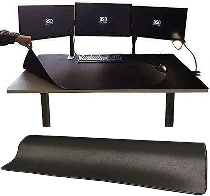 [55 x 27] Extra-Large Mouse Pads Gaming mat - Enhance Gaming Experience with The Massive Battle mat Waterproof Easy-Clean and Lint-Free Desk mat Perfect for PC Game Tables (Black 3XL)