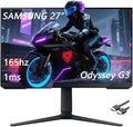 Samsung 27 Odyssey G3 Series LED Gaming Monitor FHD 165Hz 1ms Free Sync Premium Height Adjustable VESA Mount Capability DisplayPort HDMI Black with GSF HDMI Cable