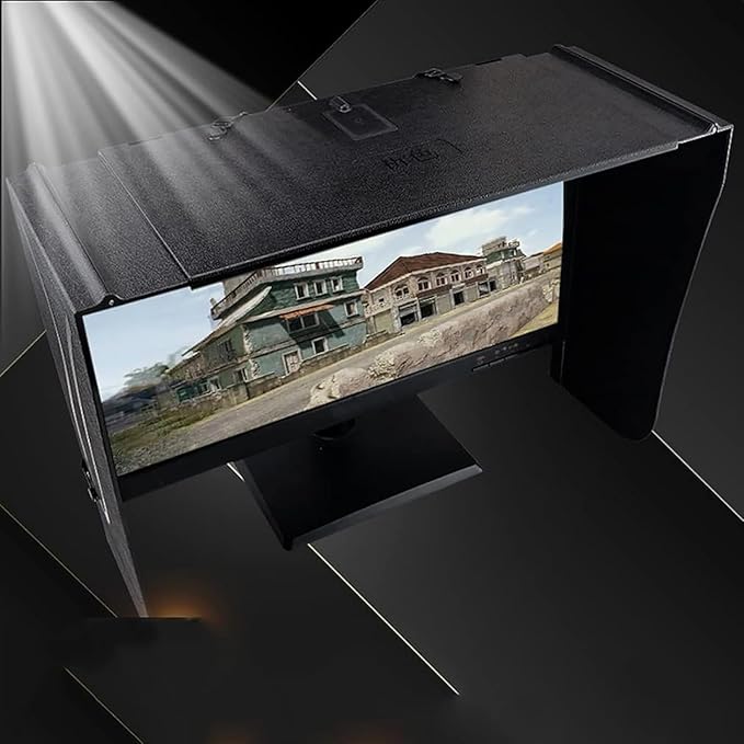 17–27 Inch Foldable Adjustable Monitor Hood | Privacy Sunshade (Fits 16.15–27.95in W/41–71cm ≤14.17in H/≤36cm) | Not for Curved Monitors