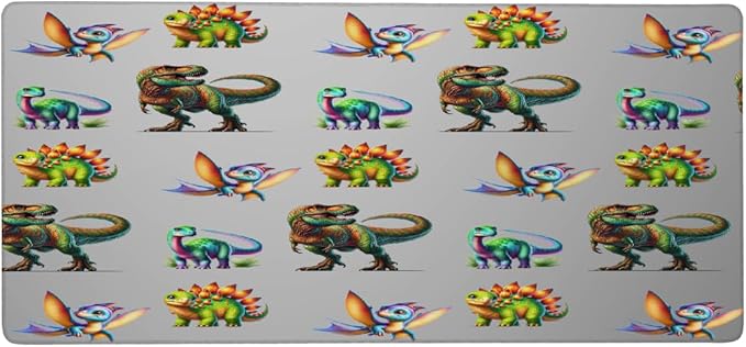Cartoon Animal Dinosaur Large Mouse Pad Gaming Mousepad Desk Mat for Desktop Computer Keyboard Waterproof Mouse Mat Desk Pad with Non-Slip Base for Game School Office Home 35.4 x 15.7