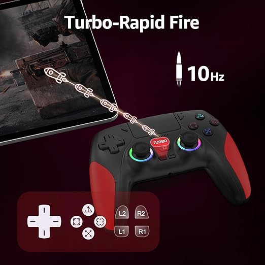 Kamylorus Wireless Controller for PS-5/PC Gaming Controller for PC with Hall Effect Programmable/Remap/Turbo 3.5Mm Audio Jack Dual Vibration 6-Axis Motion Control Gamepad with Speaker