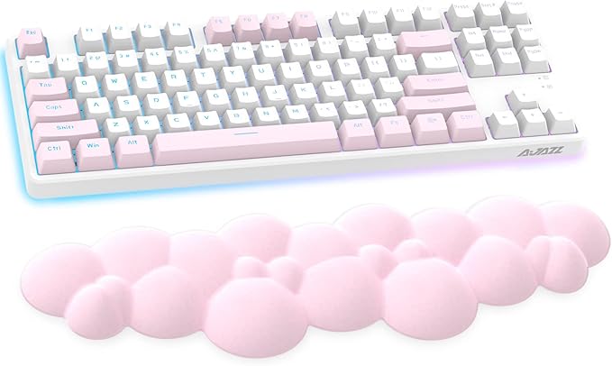 Gaming Keyboard Wrist Rest PadMemory Foam Palm Rest Ergonomic Hand Rest for Computer KeyboardLaptopMacLightweight for Easy Typing Pain Relief-Pink