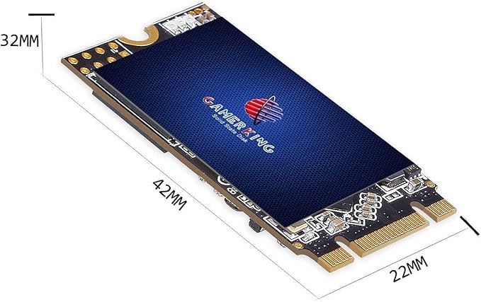 GAMERKING M.2 2242 SSD 128GB 3D NAND TLC SATA III 6 Gb/s Internal Solid State Drive - Compatible with Desktop PC Laptop (2242 128GB)