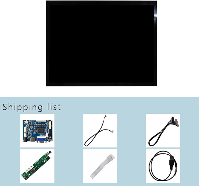VSDISPLAY 12.1 Inch LCD Screen 1024x768 with Capacitive Touch Panel Supports/VGA/AV Video Input4:3 Aspect Ratio Display fit for Industrial Extend Monitor