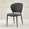 Adjustable Office Computer Chair with Armrest 1pcs Modern Simple Leisure High Backrest Leather Dining Chair Home Furniture(Dark Grey)