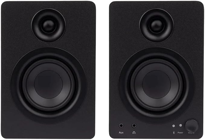 Monoprice DT-3BT 50-Watt Multimedia PC Desktop Powered Speakers with Bluetooth for Home Office Gaming or Entertainment Setup Black