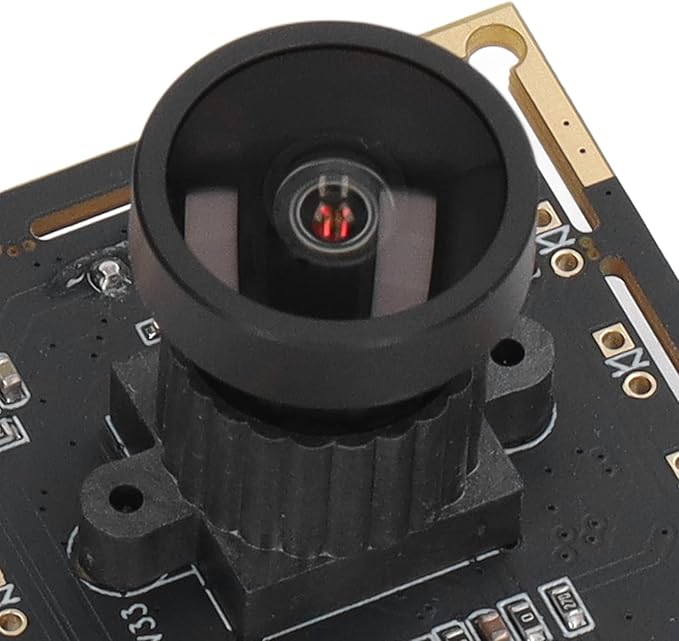 Camera Module USB Camera Board HD Wide Angle 2MP 1920x1080 Resolution 145° Field of View with Dual Microphones for Machine Vision Embedded Systems Black