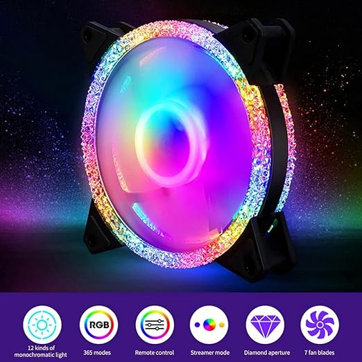 Pro PC Case Fan RGB 120mm Aura SYNC 5V/3pin Quiet CPU Cooler Sets 6 Pin Radiator Adjust Color &amp Speed