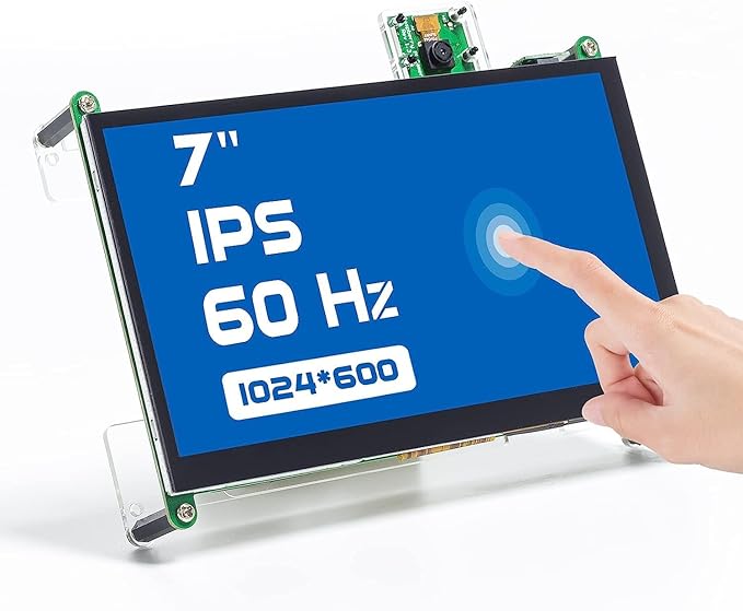SunFounder 7 Inch Touchscreen for Pi 5 RPI 41024X600 IPS Display USB HDMI Portable Mini Monitor Upgraded 7in Touch Screen for RPI 4 Monitor with Stand and Dual Speakers