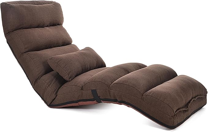 NaKeah Large Floor Chair for Adults Sofa Recliner Chairs Head Back Foot Adjustable Living Room Lounge Chair for Gaming Reading Meditating with PillowD