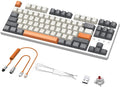 ZIYOU LANG K87 TKL Hot Swappable Wireless Mechanical Gaming Keyboard with Custom Coiled USB C Cable Triple Mode 2.4Ghz/Bluetooth 5.0/Wired Red Switches 20 RGB Backlit 3000mAh Battery for PC Laptop