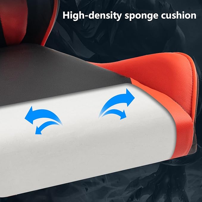 Gaming Chair with Footrest Lumbar Support and Headrest Ergonomic High Back Video Game Chair Heavy Duty Office Computer Desk Chair with 360°-Swivel Seat Height AdjustableOne Size Black Yellow