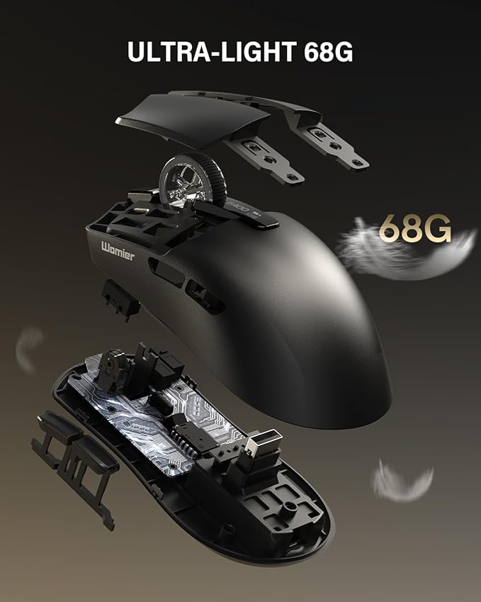 G59 Wireless Gaming Mouse PAW3950 Sensor 30000 DPI 8000Hz Polling Rate Programmable Buttons RGB 68g Tri-Mode Lightweight Esports Mouse for PC/Laptop/Mac
