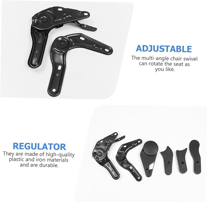 Ciieeo 6 Pcs E Sports Chair Adjusters Multi Angle Tuners Iron and Plastic Gaming Chair Accessories for Seat Angle Black