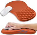 Ergonomic Mouse Pad Wrist Support with Memory Foam Massage Bulge Carpal Tunnel Pain Relief Mousepad Wrist Rest for Mouse(12x8 inch Orange)