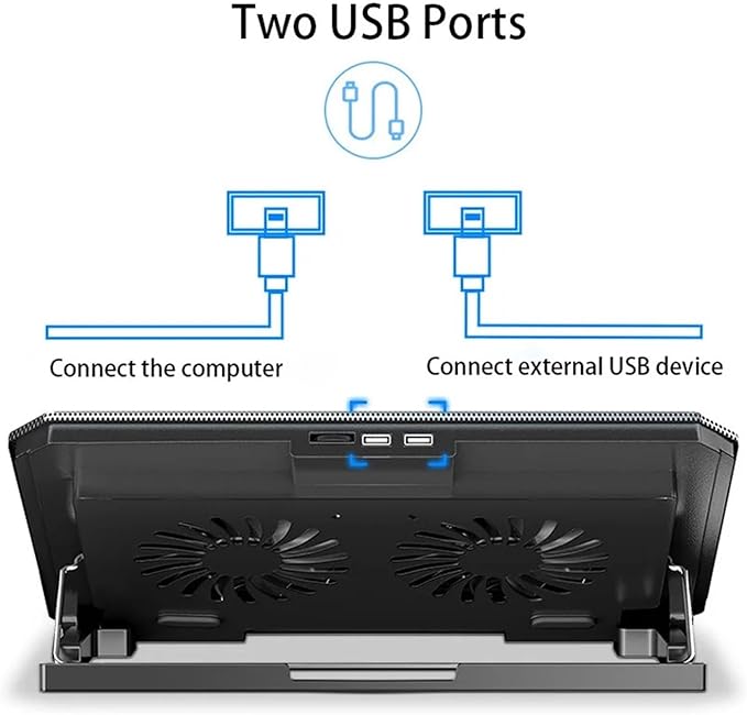 Gaming Laptop Cooler Large Size for 12-16 Inch Notebook Two USB Laptop Cooling Pads Wind Speed Adjustable Silent Laptop Stand(13inch)