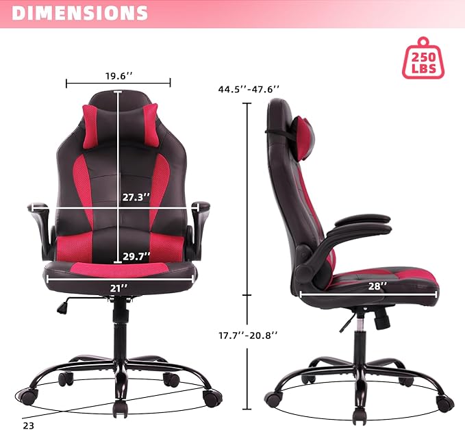 Gamer Chair PC Gaming Chairs for Adults Computer Chair Massage Chair Computer Chairs Video Game Chair for Adults Chair Gaming with Lumbar Support and Headrest for Adults Women Men