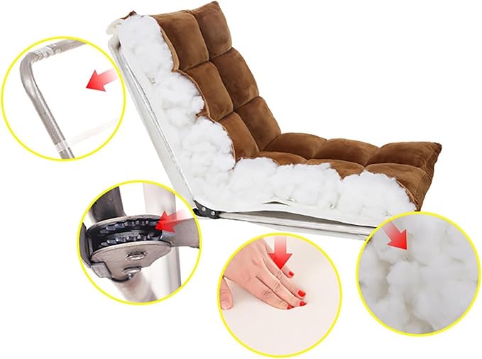 ELEFOCUS Adjustable Floor Chair with Back Support - Folding Sofa Chair 6 Positions Padded Lazy Sofa for Gaming Reading(F)
