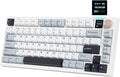 75% Wireless Mechanical Gaming Keyboard Creamy Sound Hot Swappable Pre-lubed Linear Switches Gasket Structure Multimedia Display RGB Backlit 2.4GHz/USB/BT5.0 Custom Keyboard for Win/Mac