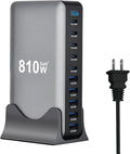 810W USB C Fast Charger Block 10 Ports GaN IV Pro USB Chagring Station 140W PD QC HUB for Multiple Devices Laptop Adapter Compatible with MacBook Pro/Air iPad iPhone Pro Max Galaxy Dell HP