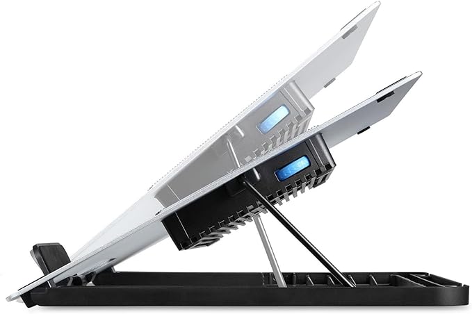Foldable Laptop Cooling Pad with 6 Adjustable Heights Setting Double Quiet Fan for 10-16inch Notebook