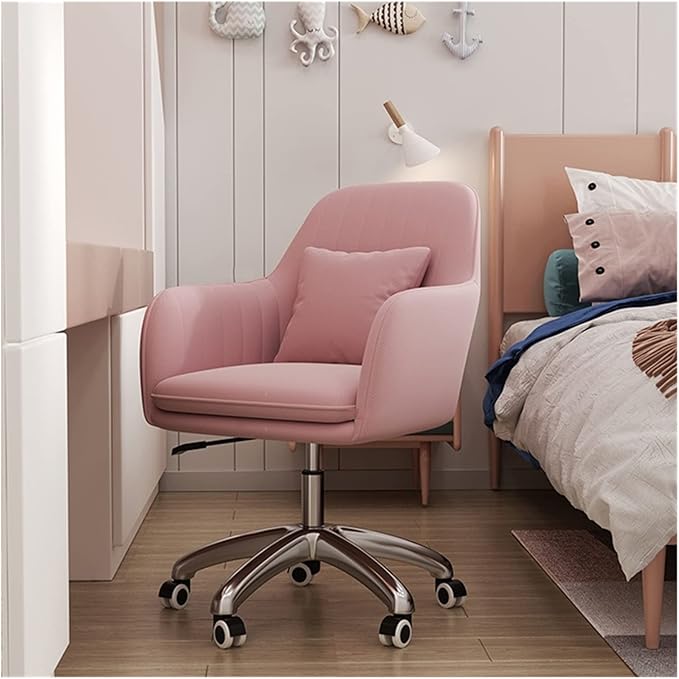 Adjustable Office Computer Chair with Armrest Office Chairs Furniture Swivel Computer Chair Creative Pink Gaming(Green-White)