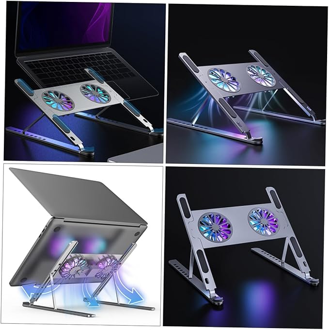NUOBESTY Laptop Cooler Cooling Pad Led Fan Quiet Design Laptop Stand Gaming Aluminum Cooler