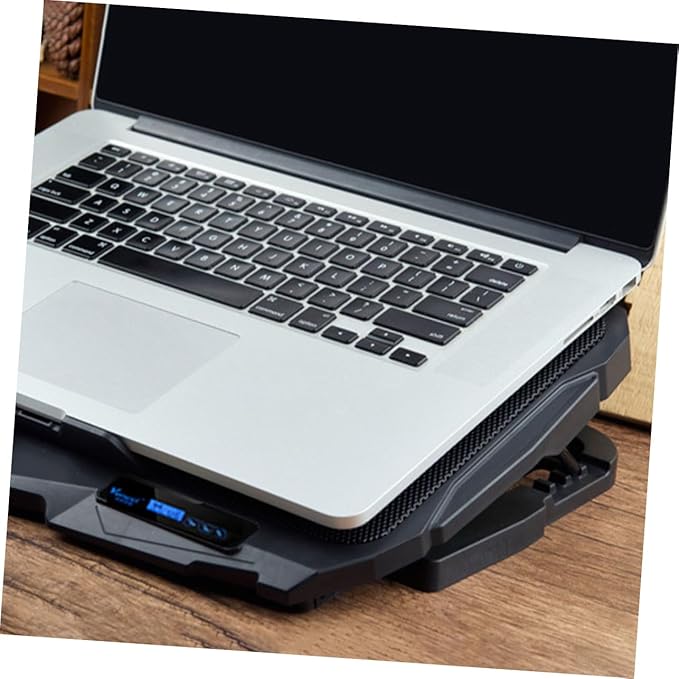 Laptop Cooling Rack with Silent Fans Cooling Stand with Skid Feet and Ventilated Panel for Notebooks Portable Heat Dissipation for Home Office School Use