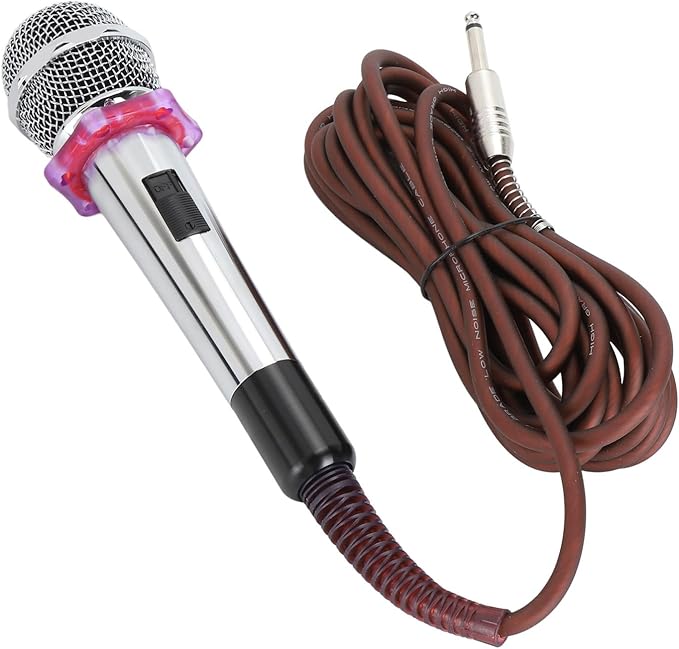 Dynamic Moving Coil Microphone Clear Sound Handheld Zinc Alloy Microphone Toughened Sound Head with Heart Shaped Pickup Design Metal Mesh Structure for Protection